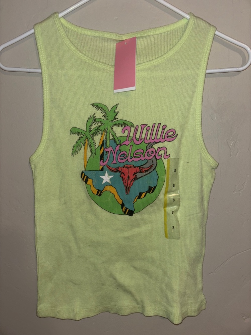 Zion Rootswear Neon Yellow Willie Nelson Graphic Tank